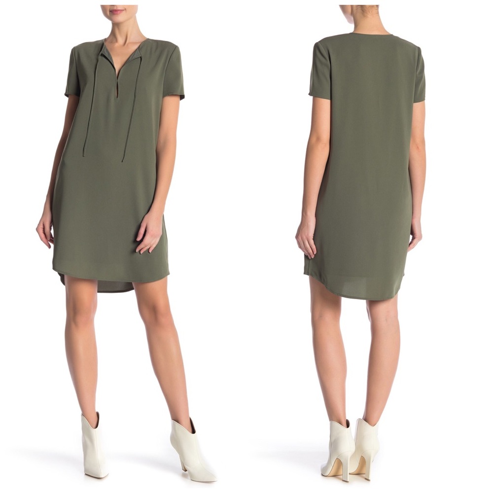 Theory Antazie Tie-neck Shift Dress - Picture 1 of 6